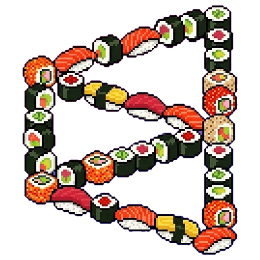 Sushipoly logo — a loop of pixel-art sushi